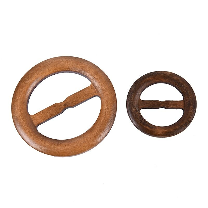 Anillo de hebilla de cinturón de madera hecho a mano para niños, 3 tamaños, forma redonda, 50-80mm, accesorios de ropa de madera