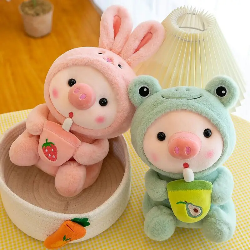 25cm Kawaii Bubble Tea pluszowe pluszowe zabawki miękkie wypchane zwierzę śliczny króliczek z kubek do herbaty pluszakiem lalki dla prezenty urodzinowe dla dzieci