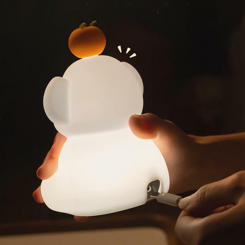 Elephant Night Light 2 Level Dimmable Elephant Silicone Bedside Desk Night Light Reading Light With Timer Function Novelty