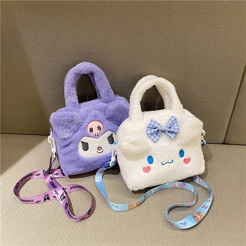 Sanrio tas mewah Kawaii Kuromi Cinnamoroll Melody kartun Anime tas tangan Crossbody kosmetik perjalanan tas penyimpanan hadiah wanita anak perempuan