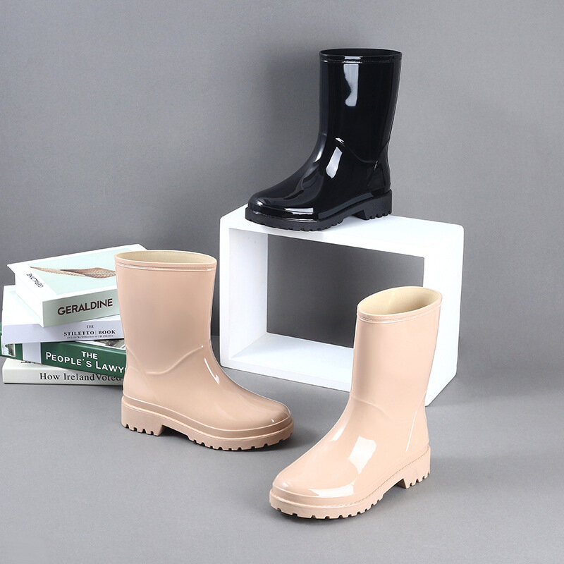 2023 damskie modne buty przeciwdeszczowe do połowy łydki wodoodporne antypoślizgowe kalosze damskie kalosze buty do wody kalosze