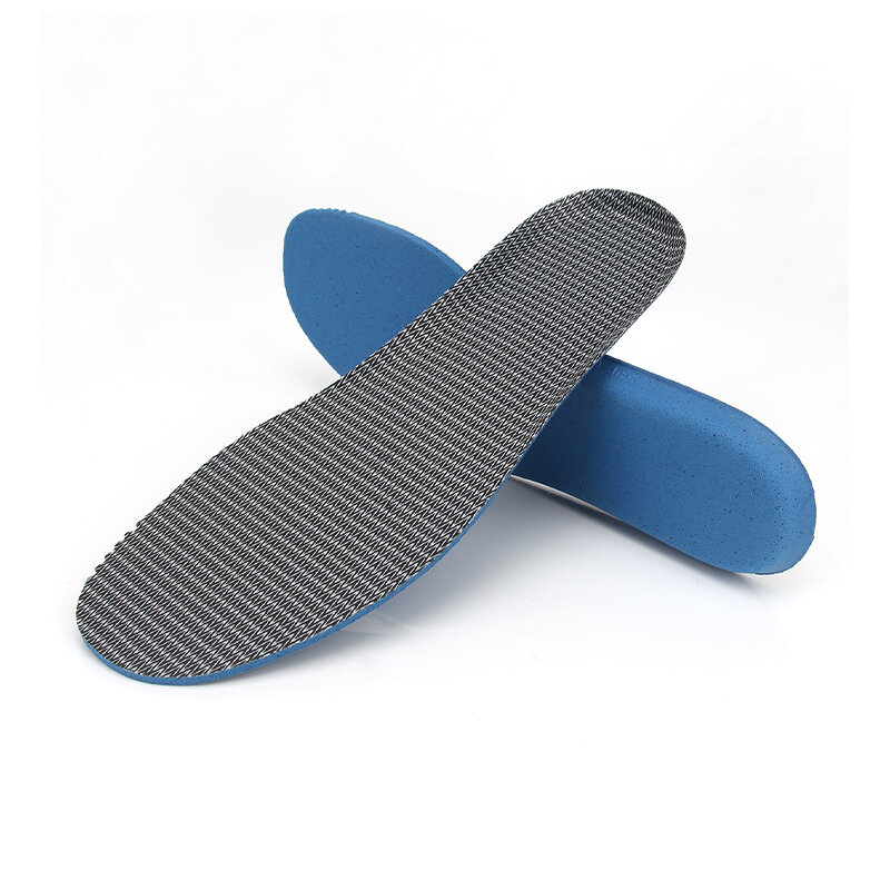 Track and field running insoles with blue and black foam insoles for breathability and sweat absorption