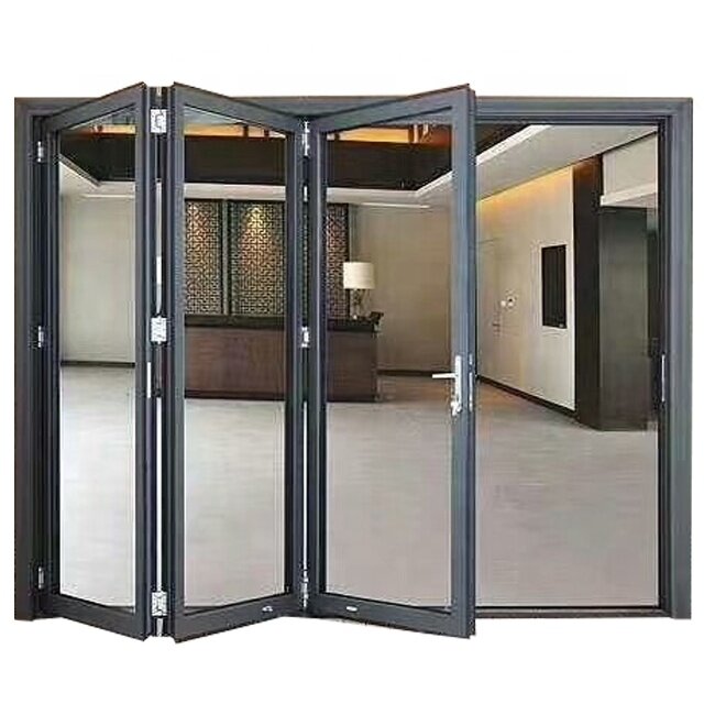 Szkło ochronne o grubości 2,0 mm Dostawca z Chin Dwuskładane aluminiowe drzwi