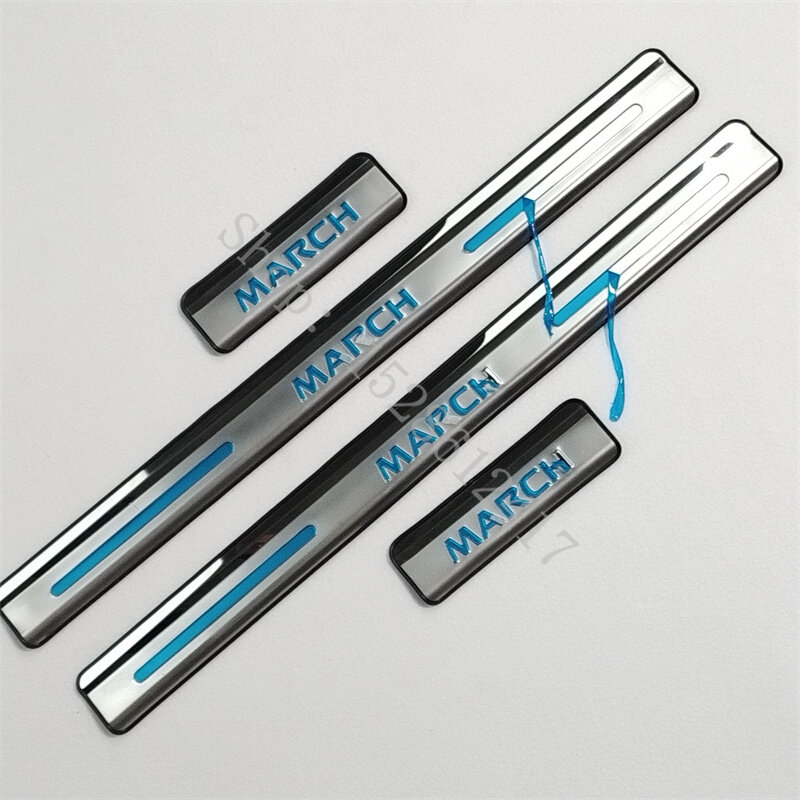 for Nissan march 2010 2011 2012~2015 Car Accessories Stainless Steel Door Sill Scuff Plate Styling