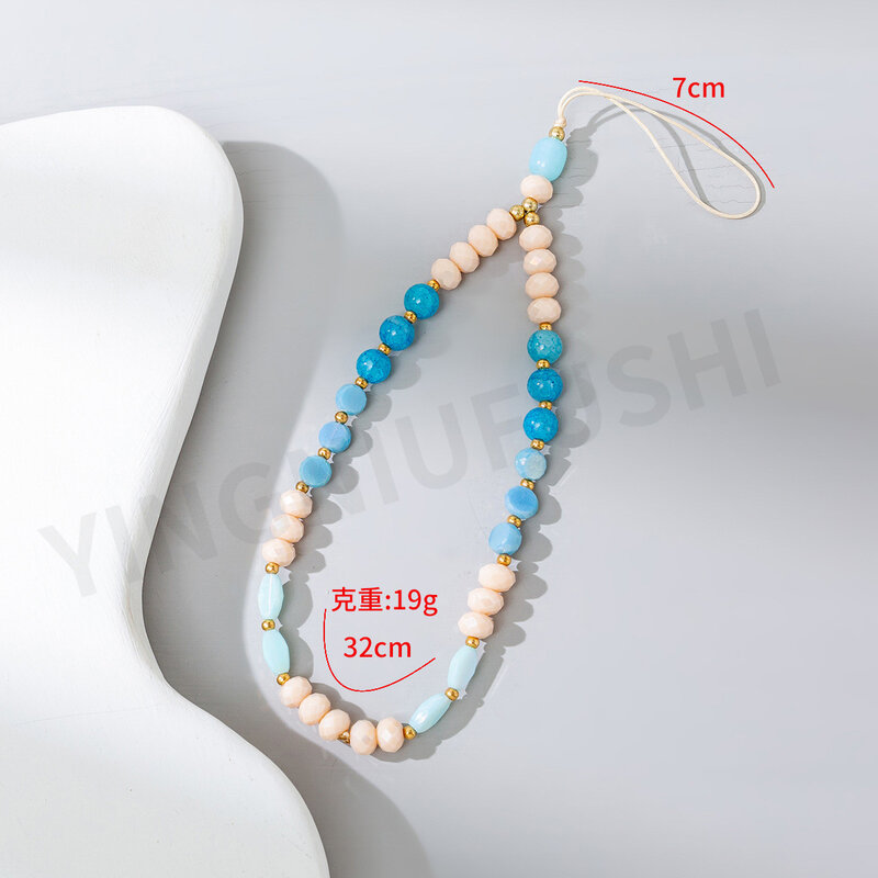 Nuovo stile bohémien fatto a mano con perline catena per cellulare donna ragazze cordino per cellulare portachiavi Anti-perdita