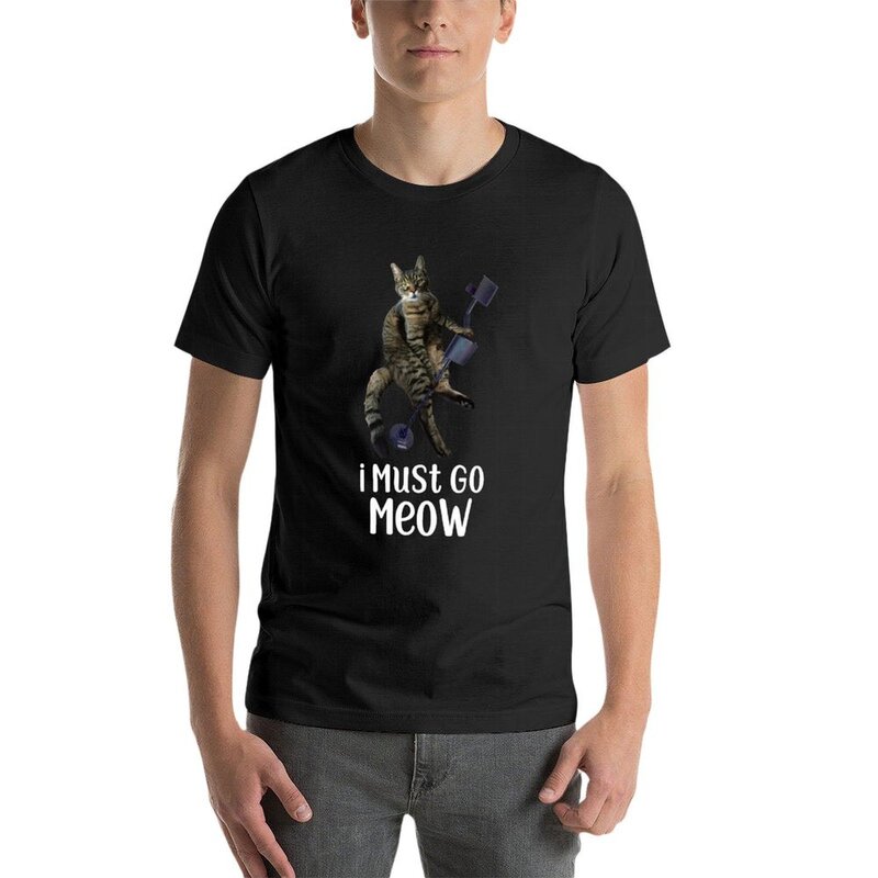 Camiseta divertida con detección de Metal de gato para hombre, camisetas gráficas de campeón