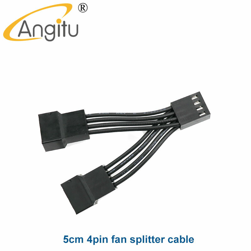 Angitu Super Short Motherboard 4pin PWM Splitter Power Cable 1007 22awg Fan Y Male to Female Adapter Cable