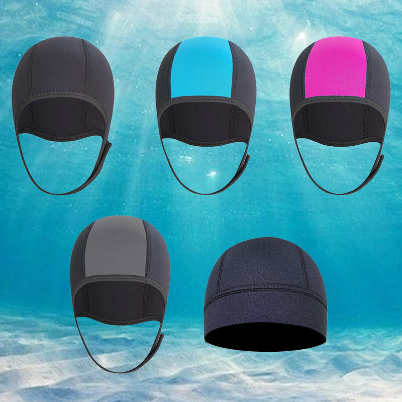 Neoprene Thick Swimming Cap, Capô Térmico, Impermeável, Surf, Mergulho, Chapéu Subaquático, Swimwear de Treinamento para Snorkeling, 2.5mm