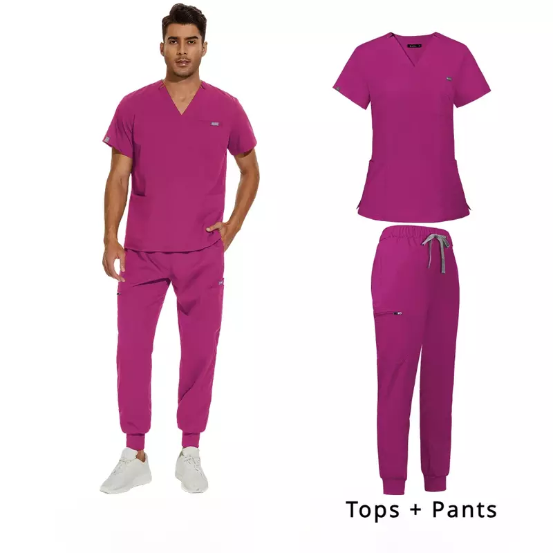 Медицинская униформа для мужчин, набор для лаборатории, клиника, врачей, с V-образным вырезом, модная скраб, одежда для фармацевтики, медсестры