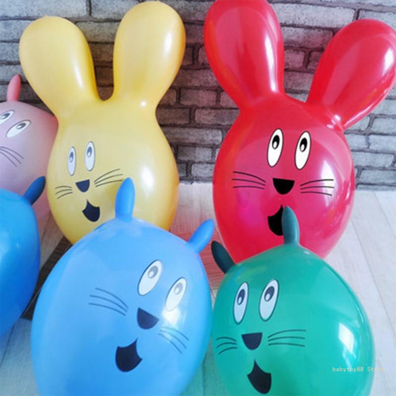 Y4UD Bunny Balloon Easter Decoration Novelty Gag Party Backyard Decors Kids Favor Set