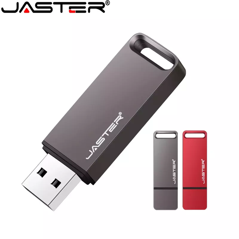 JASTER 금속 USB 2.0 플래시 드라이브, 64GB 블랙 직사각형 메모리 스틱, 32GB 크리에이티브 비즈니스 선물 펜 드라이브, 16GB 펜드라이브 USB 스틱
