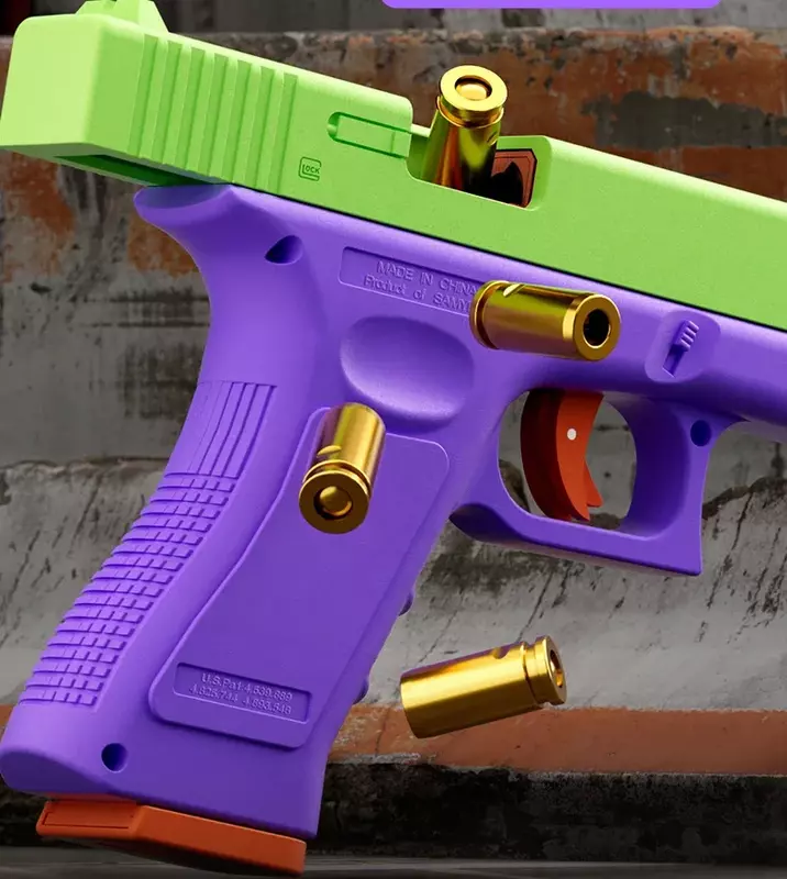 Pistola de rábano versión láser de eyección de carcasa automática de doble modo, pistola de juguete de bala suave, armas de tiro CS para niños