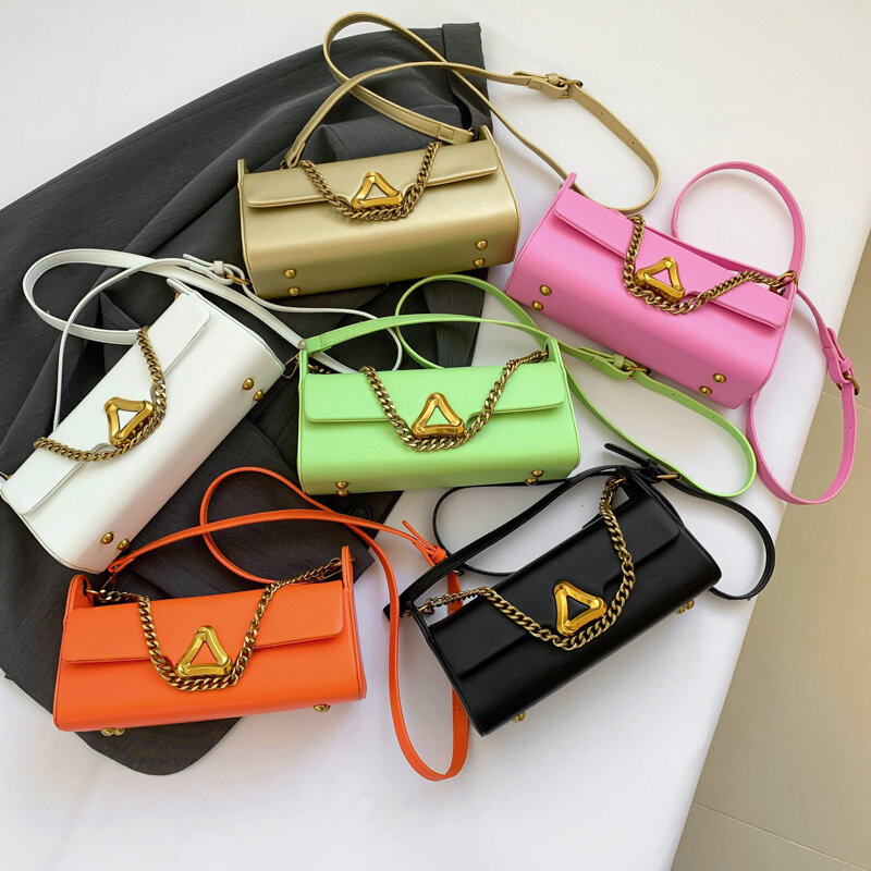 Luxuxry Gouden Clutch Tas Voor Vrouwen Mode Ketting Schoudertas Hoge Kwaliteit Pu Lederen Flap Messenger Bag Vrouwelijke Crossbody Handtas