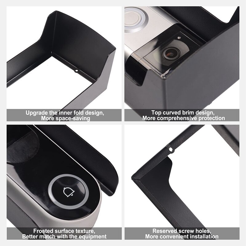 ビデオドアベル用の焦げ付き防止取り付けブラケット、表示されたレインカバー