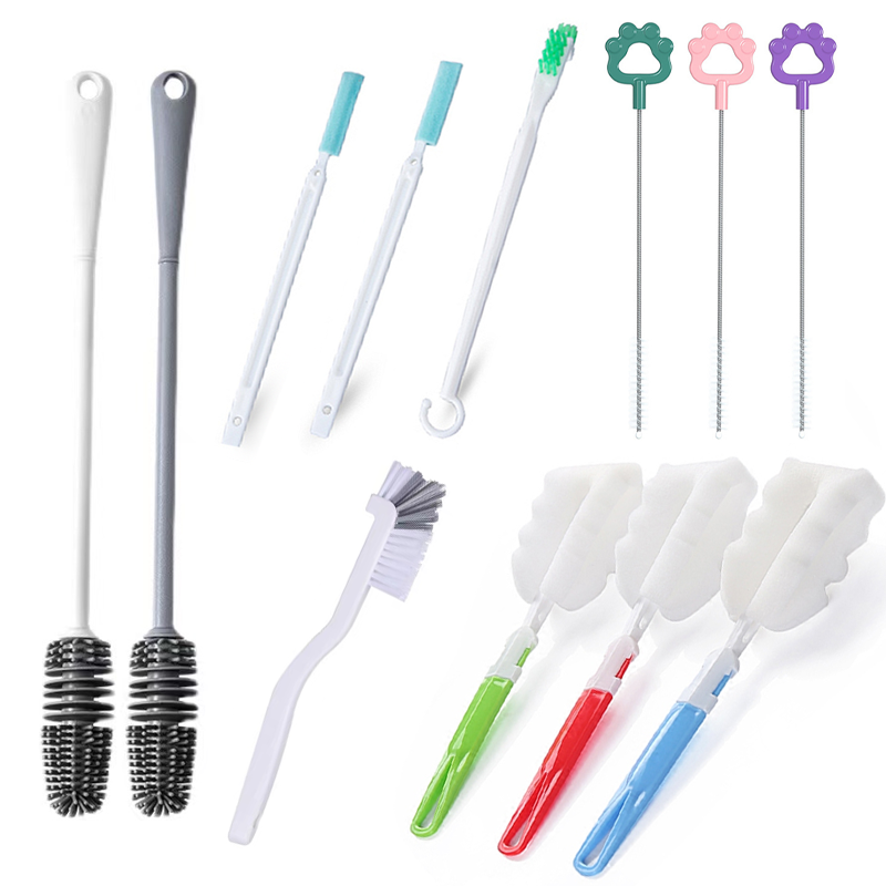 3 pcs/sets alimentação garrafa escova de descontaminação lavagem Copa escova conjunto pia Gap limpeza pequena escova punho longo escova de limpeza