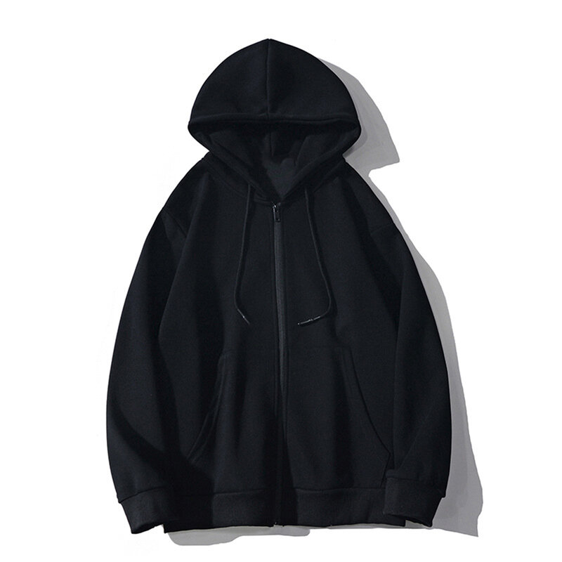 Sudadera con capucha para hombre, abrigo informal clásico de manga larga, de poliéster, Color sólido, a la moda, 1 unidad