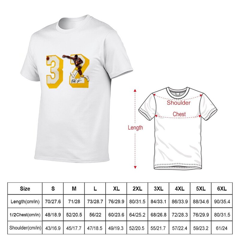 T-shirt Magic Johnson 32 pour hommes, vêtements esthétiques, t-shirts d'été, nouveau