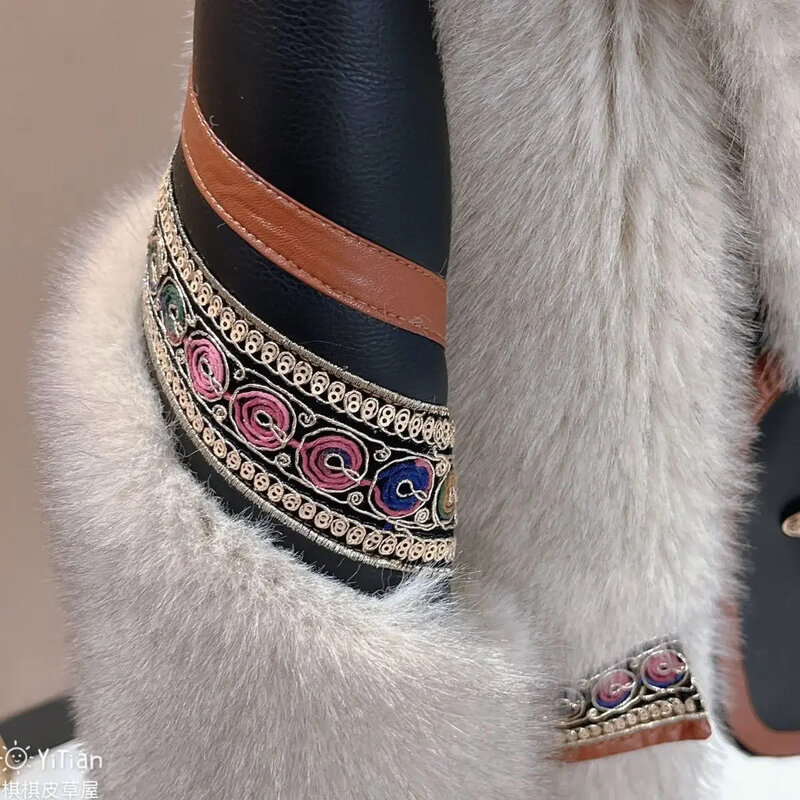 Jesienno-zimowa skórzana kurtka damskie sztuczne futro długi rękaw Vintage Streetwear luksusowa marka zagęszczone kurtki guziki nowe