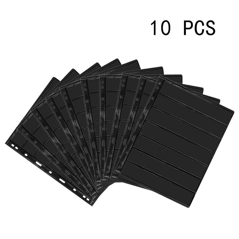 10PCS Stamps Grid Stamp Page Collection Stamps Album Holders Sheets Clear PVC Loose-leaf Inners Refill Page not including Cover
