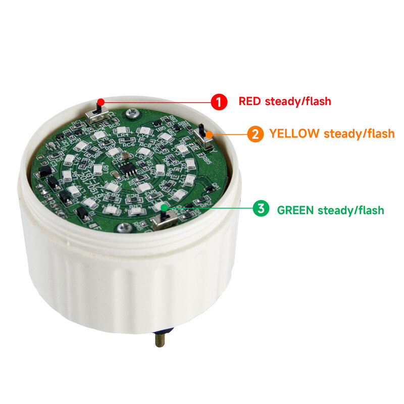 Interruptor automático de modo Flash, luz estroboscópica de tres colores, luz de baliza roja/amarilla/verde, luz de advertencia de emergencia para máquina