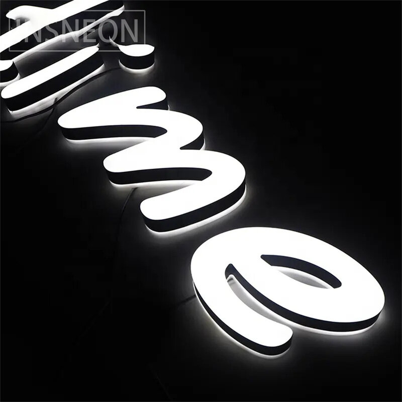 Sklep firmy podświetlany znak na zamówienie 3D świecący charakter Outdoor biznes dwustronna podświetlana litera