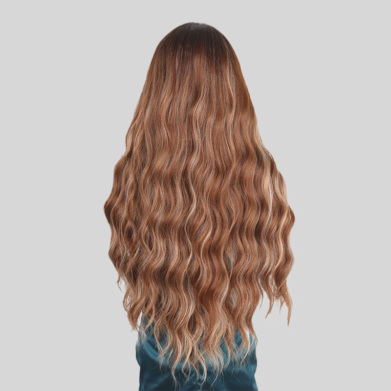 Snqp 80cm braune lange lockige Perücke mittelgroße neue stilvolle Haar perücke für Frauen tägliche Cosplay Party hitze beständiges natürliches Aussehen