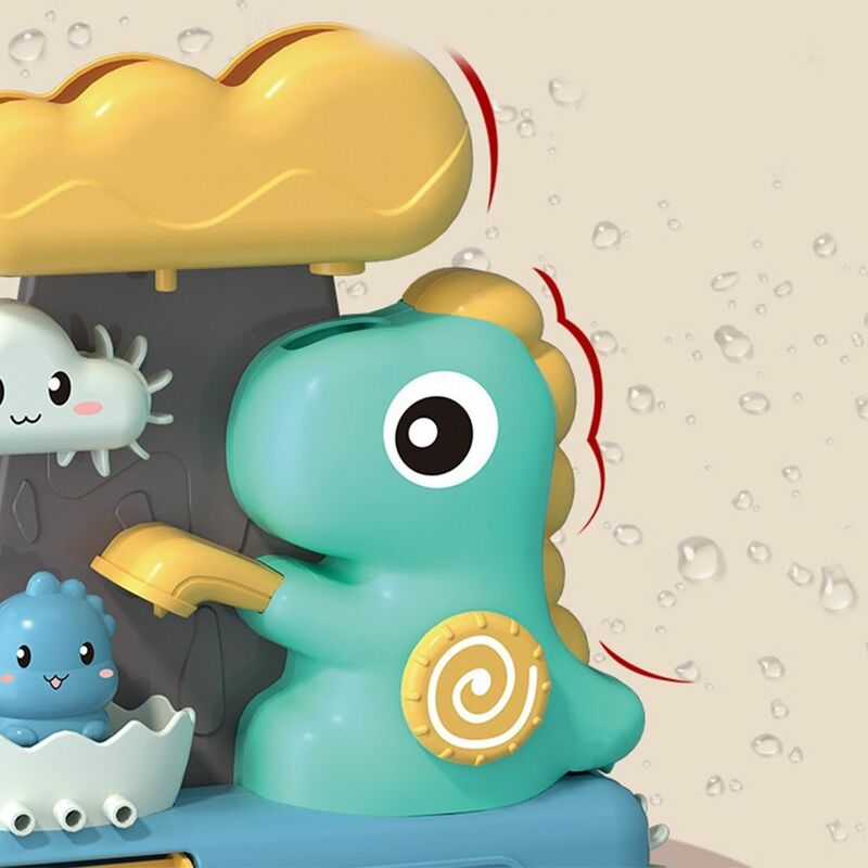 Mainan air kamar mandi bayi, gambar kartun hewan dinosaurus pipa perakitan kepala pancuran mandi anak mandi bermain air mainan hadiah