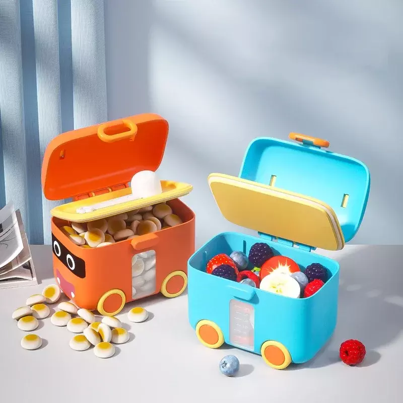 Portable Milk Powder Formula Dispenser Food Container Storage Feeding Boxes for Baby Kids Toddler Grid Baby Food Storage Box