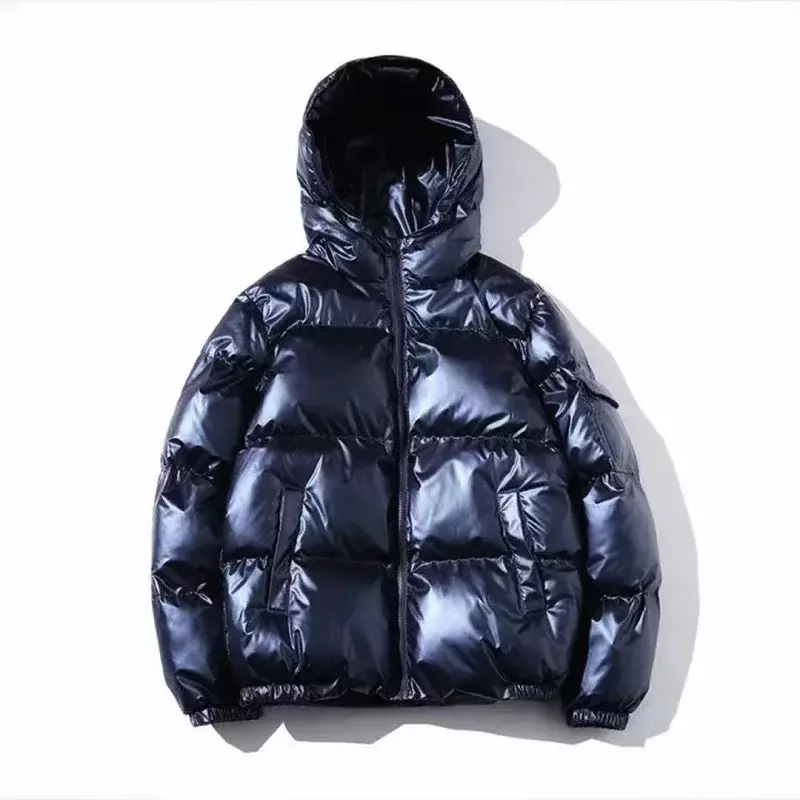Jaqueta grossa com capuz para homens e mulheres, casaco Harajuku quente, Parkas casual com zíper, outwear à prova de vento, nova moda inverno