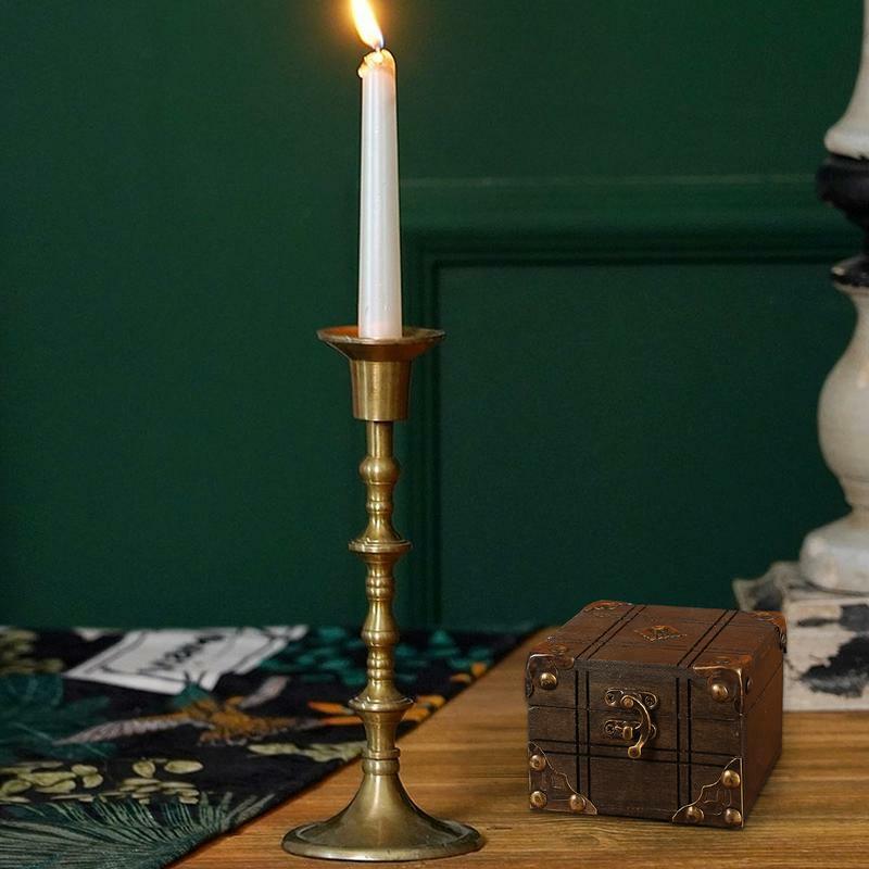 Kotak penyimpanan kayu Mini, kotak kunci harta karun bergaya antik Retro, kotak penyimpanan perhiasan harta karun untuk rumah