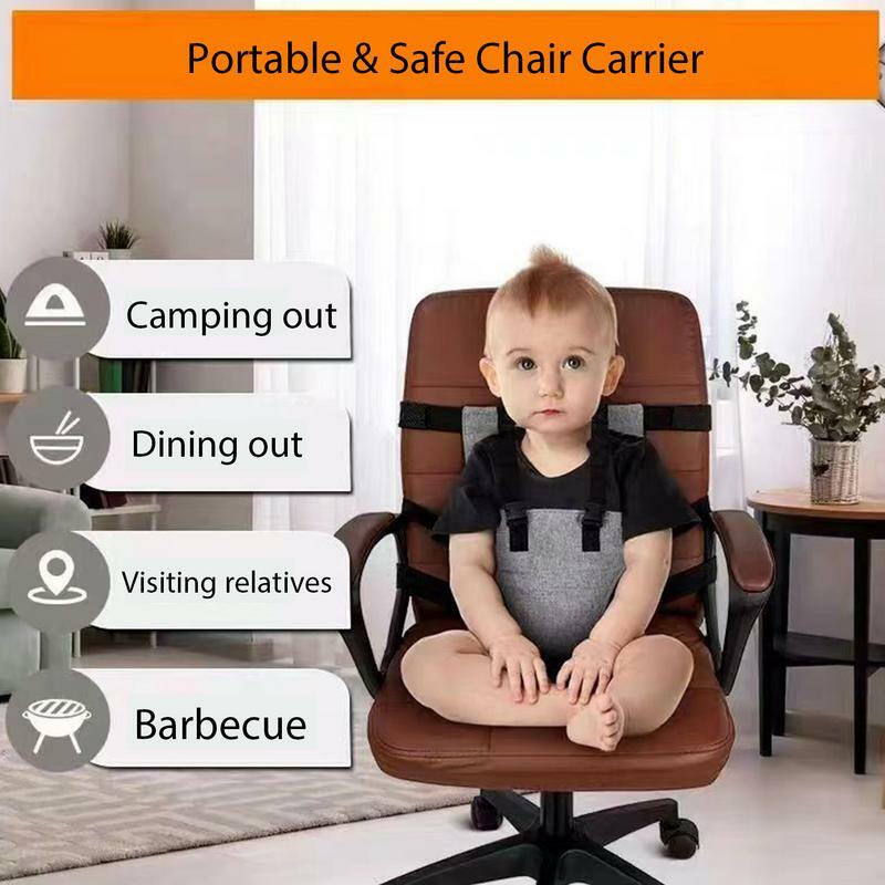 Asiento de arnés de viaje para bebé, silla alta portátil ajustable, soporte para comer, niños y niñas