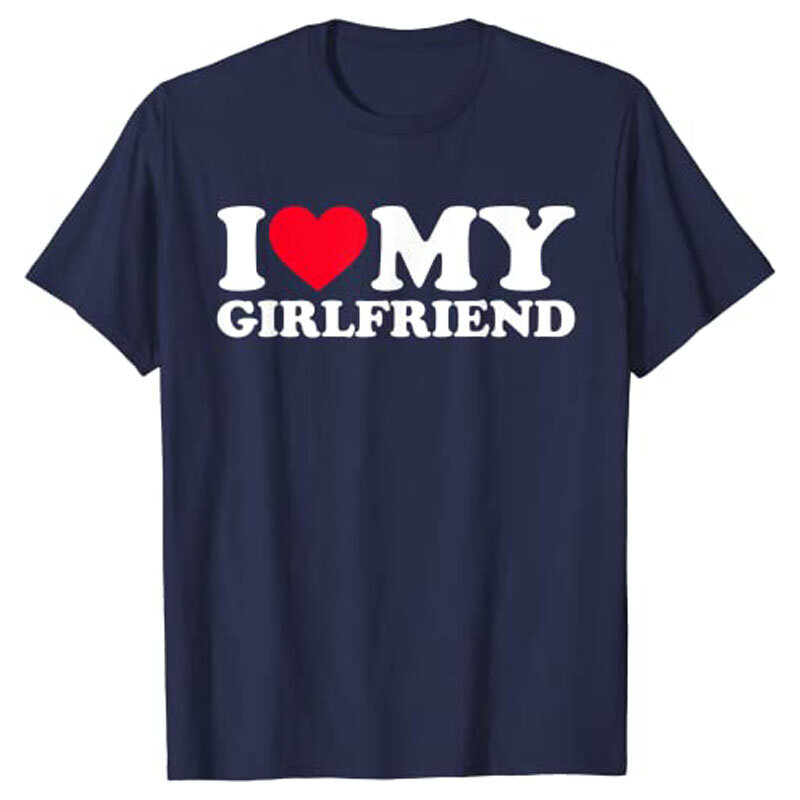 Kocham moją dziewczynę koszula I serce moja dziewczyna koszula GF koszulka chłopaków prezenty walentynki kostium graficzny Tee topy