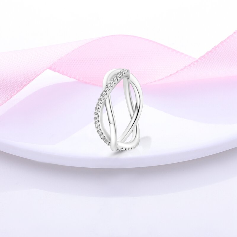 Cincin untuk Wanita 100% 925 Perak Grosir Memutar Ular Cincin Mewah Rose Gold Stackable Cincin Pesta Pernikahan Pertunangan Perhiasan