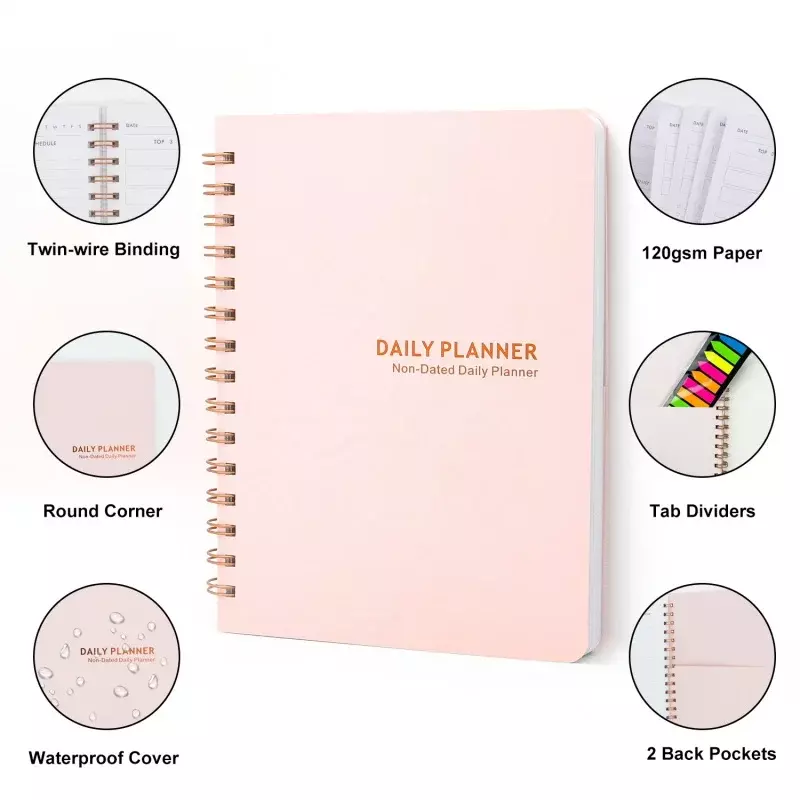 Customized product.Notebooks Customizable A4 Journal Custom Printed Notebook A5 Study Organizer Daily Planner With Logo 2024
