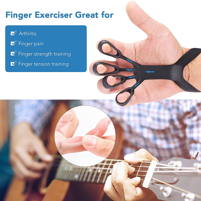 Mão Resistência Treinamento Grip Fortalecedores, Maca Dedo, Força Trainer para Guitarra Terapia Mão, Rock Climb