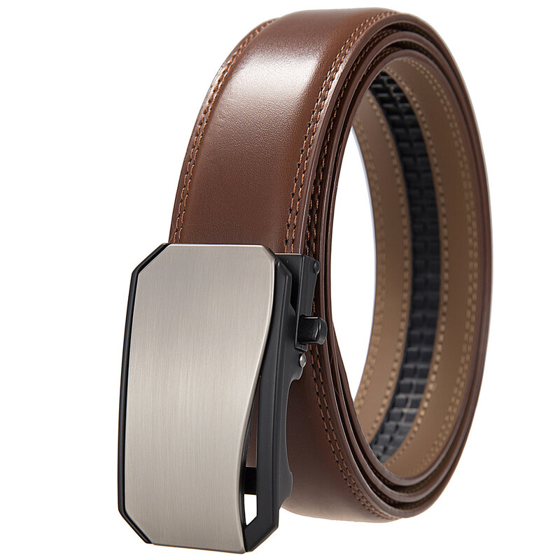 Plyesxale-Cinturón de cuero genuino para hombre, Correa con hebilla automática, cinturones de diseñador de lujo, 35mm de ancho, B1283