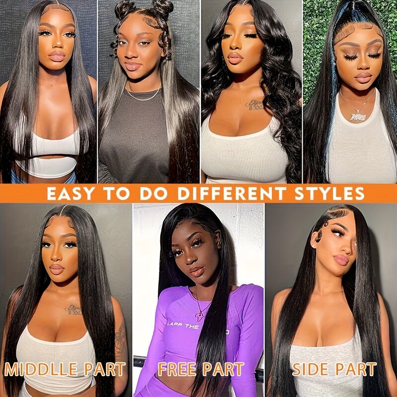 250 Density 48 Inches 9x6 HD Lace Wigs Straight Human Hair Lace Frontal Wig Bleach Knots Glueless Lace Wigs Ready To Wear