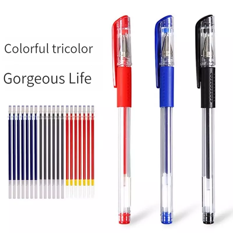 Zestaw długopisów żelowych przybory szkolne czarny niebieski kolor czerwona farba 0.5mm długopis Kawaii narzędzie do pisania materiały biurowe szkolna