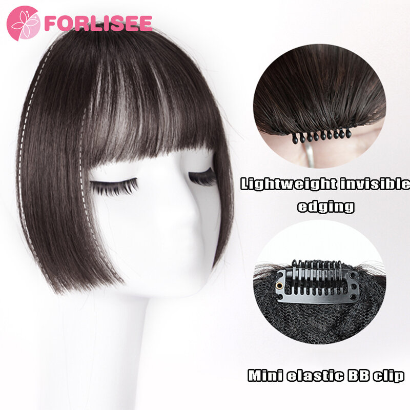 FORLISEE Synthetic Princess Cut Bangs Wig Female Bangs Ji Hair Fake Bangs Natural Forehead Wig Piece