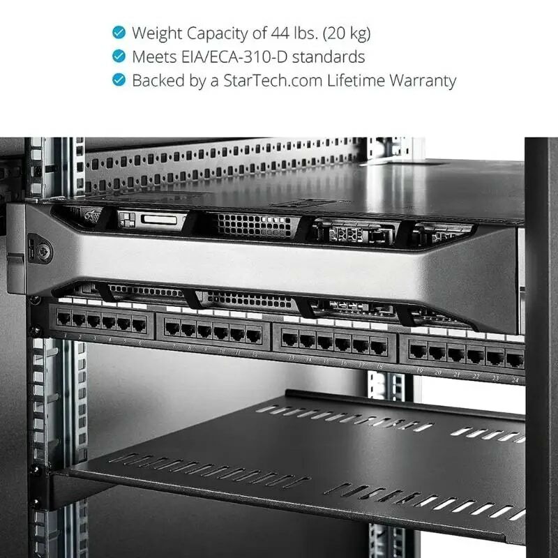 1U Server Rack Shelf Universal Vented Tray for 19" Equipment Rack & Cabinet Dropship