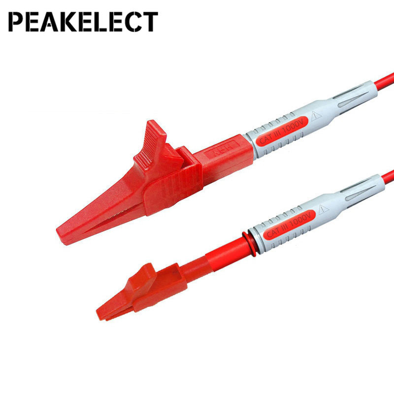 Peakelect P1600A Kit di puntali per Test multimetro 4mm spina a Banana Set automobilistico 100cm cavo cavo Test sonda Clip a coccodrillo