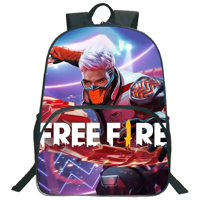Mochila con estampado de fuego gratis para niños, bolsa de videojuegos para ordenador portátil de viaje, bolsas escolares de gran capacidad, nueva