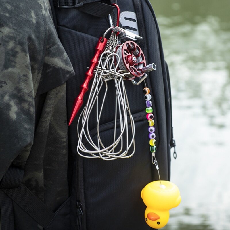 Stringer tali pancing Baja tahan karat, perangkat kunci kawat lembut dengan gulungan kecil ringan, aksesori peralatan memancing