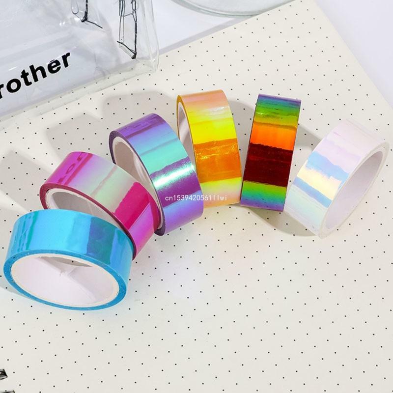 6 pçs diy projeto codificação e decorações arte arco-íris colorido fita adesiva artesanato dropship