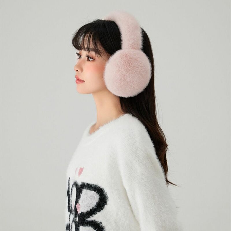 Soft Plush Ear Warmer New Outdoor Cold Protection Ear Cover Winter Warm Earmuffs Solid Color Ear-Muffs Folding Earflap Women