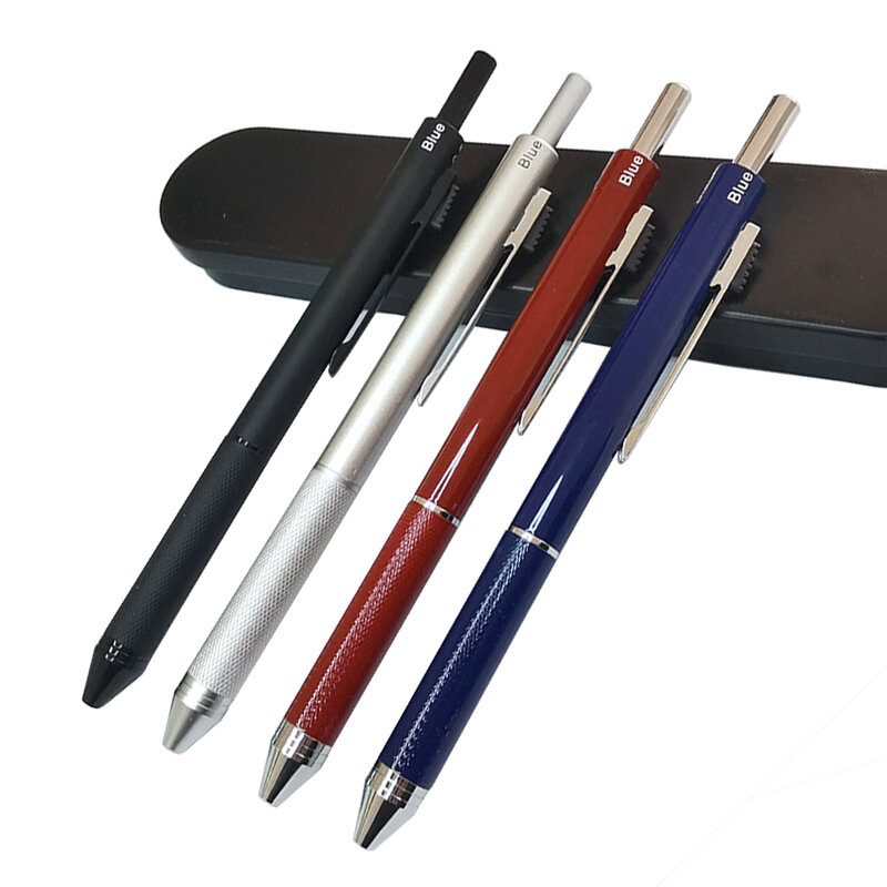 새로운 기술 중력 센서 4 In 1 멀티 컬러 볼펜, 금속 다기능 펜, 3 색 볼펜, 리필 및 연필심