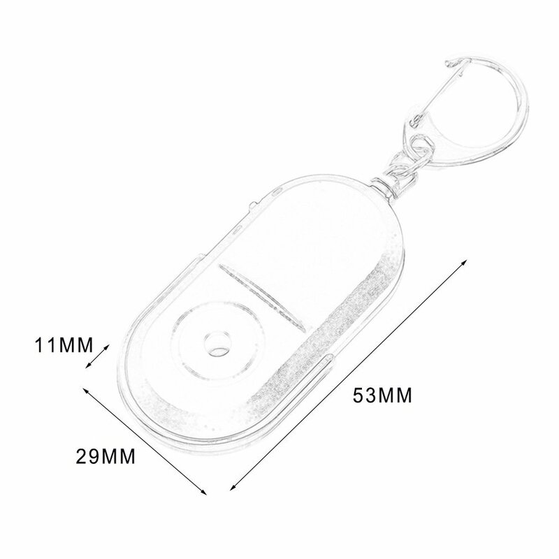 Anti-perdido Key Finder Keychain, tamanho portátil alarme anti-perdido, localizador de som sem fio útil apito, luz LED