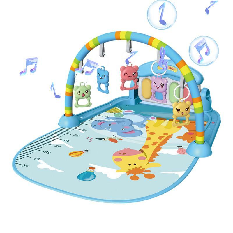 Детский игровой коврик, мультяшная подставка для фитнеса, музыкальная педаль, розовый музыкальный пианино для детей 0-36 месяцев, ранний коврик