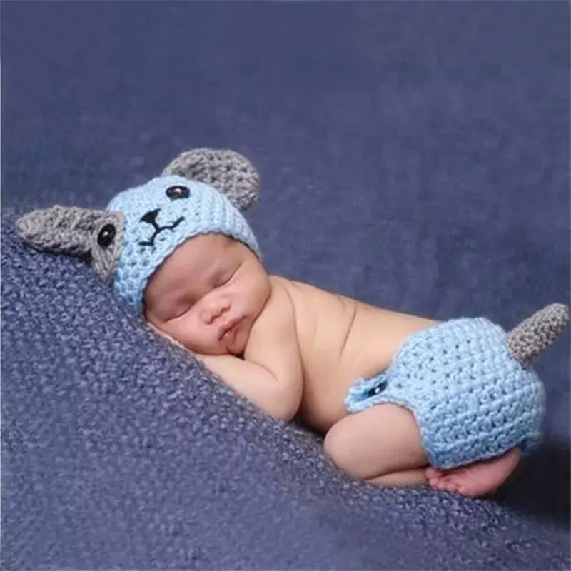 Вязаный крючком костюм для новорожденных аксессуары для детской фотосъемки фотореквизит для фотосъемки новорожденных