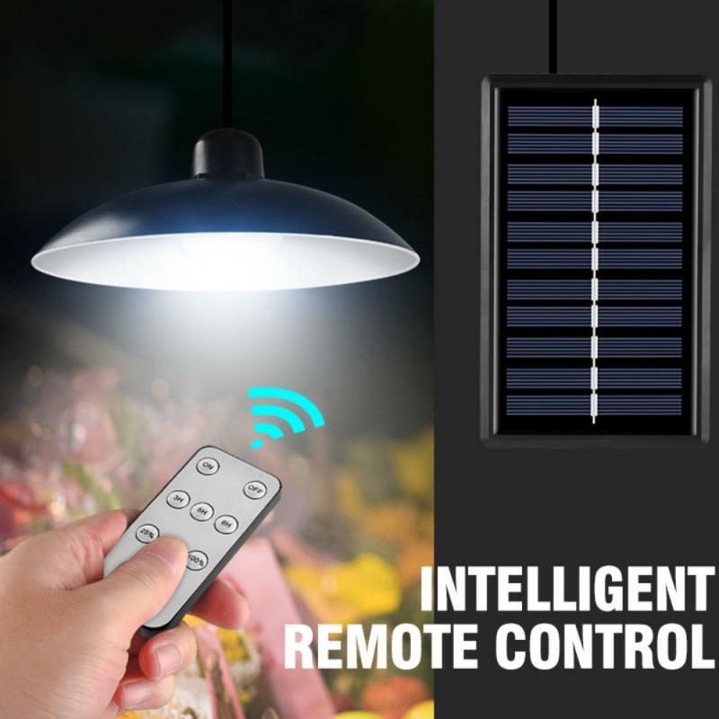 Solar LED Pendant Lights Outdoor IP65 Waterproof Double Head Indoor Remote Control Solar Lamps For Garden Patio Yard